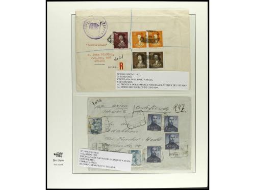 ✉ ESPAÑA. 1950-1963. Conjunto de 35 cartas circuladas con pr