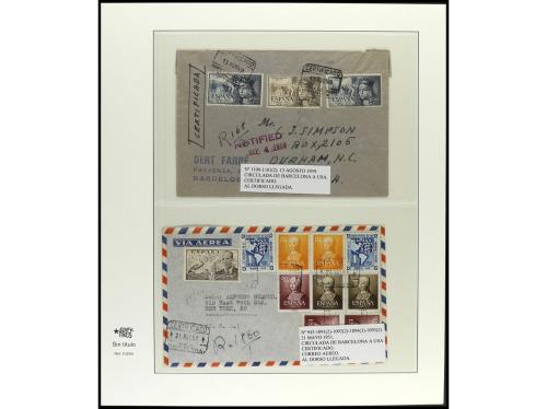✉ ESPAÑA. 1950-1963. Conjunto de 35 cartas circuladas con pr