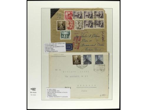 ✉ ESPAÑA. 1950-1963. Conjunto de 35 cartas circuladas con pr
