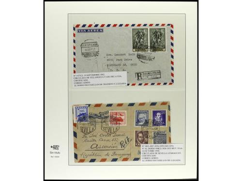 ✉ ESPAÑA. 1950-1963. Conjunto de 35 cartas circuladas con pr