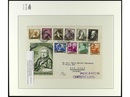 ✉ ESPAÑA. 1950-1963. Conjunto de 35 cartas circuladas con pr