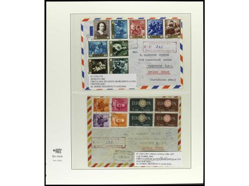 ✉ ESPAÑA. 1950-1963. Conjunto de 35 cartas circuladas con pr