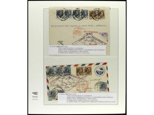 ✉ ESPAÑA. 1930. GRAF ZEPPELIN. Conjunto de 15 cartas voladas