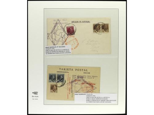 ✉ ESPAÑA. 1930. GRAF ZEPPELIN. Conjunto de 15 cartas voladas