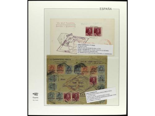 ✉ ESPAÑA. 1930. GRAF ZEPPELIN. Conjunto de 15 cartas voladas