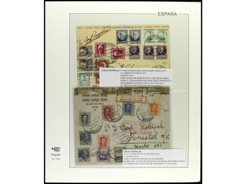 ✉ ESPAÑA. 1930-33. GRAF ZEPPELIN. Conjunto de 16 cartas vola