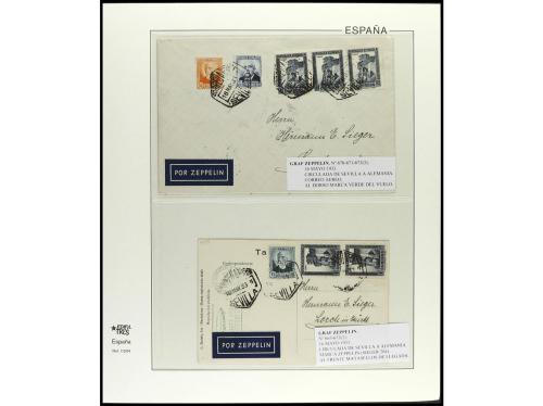 ✉ ESPAÑA. 1930-33. GRAF ZEPPELIN. Conjunto de 16 cartas vola