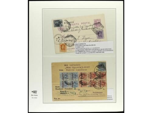 ✉ ESPAÑA. 1930-33. GRAF ZEPPELIN. Conjunto de 16 cartas vola