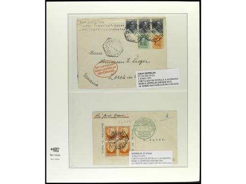 ✉ ESPAÑA. 1930-33. GRAF ZEPPELIN. Conjunto de 16 cartas vola