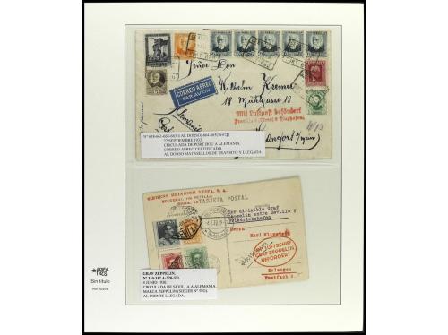 ✉ ESPAÑA. 1930-33. GRAF ZEPPELIN. Conjunto de 16 cartas vola
