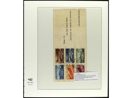 ✉ ESPAÑA. Ed. 775/80 y 781. 1938. Conjunto de cuatro cartas,