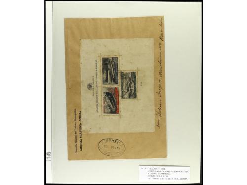 ✉ ESPAÑA. Ed. 775/80 y 781. 1938. Conjunto de cuatro cartas,