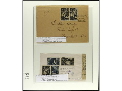 ✉ ESPAÑA. Ed. 773/74. Conjunto de 9 cartas circuladas. Diver