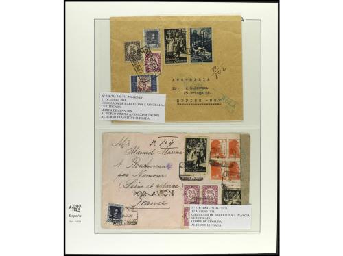✉ ESPAÑA. Ed. 773/74. Conjunto de 9 cartas circuladas. Diver