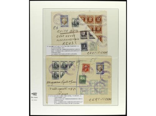 ✉ ESPAÑA GUERRA CIVIL. 1937. Conjunto de 14 cartas circulada