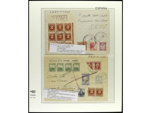 ✉ ESPAÑA GUERRA CIVIL. 1937. Conjunto de 14 cartas circulada
