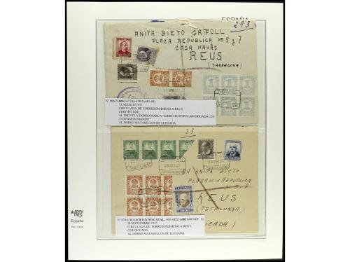 ✉ ESPAÑA GUERRA CIVIL. 1937. Conjunto de 14 cartas circulada