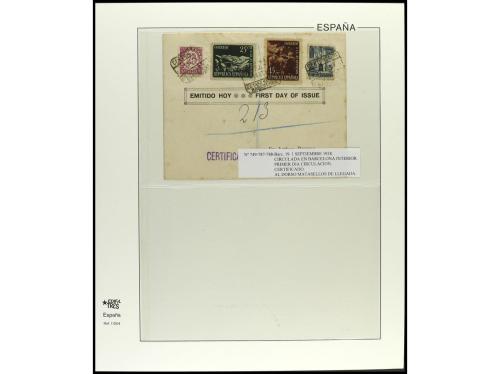 ✉ ESPAÑA. Ed. 787/88. 1938. 43 DIVISIÓN. Conjunto de 5 carta