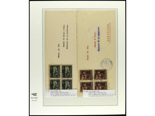 ✉ ESPAÑA. Ed. 787/88. 1938. 43 DIVISIÓN. Conjunto de 5 carta