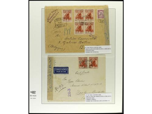 ✉ ESPAÑA. Ed. 767/68. 1938. CRUZ ROJA. Conjunto de cuatro ca