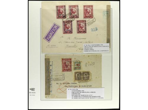 ✉ ESPAÑA. Ed. 782/86. 1938. SELLOS DE MONTSERRAT SOBRECARGAD