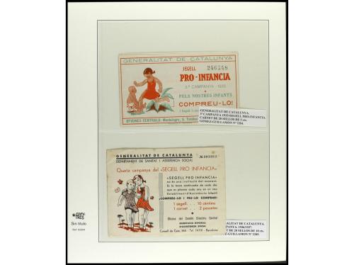 ✉ ESPAÑA GUERRA CIVIL. 1933-37. VIÑETAS "SEGELL PRO INFANCIA