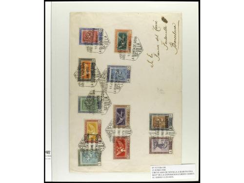 ✉ ESPAÑA. 1930. GOYA AÉREOS. Conjunto de 36 cartas, con dive