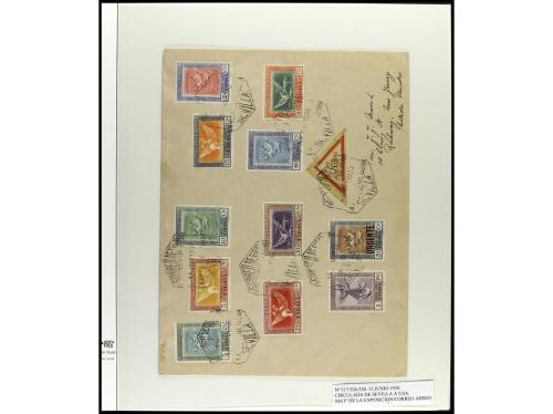 ✉ ESPAÑA. 1930. GOYA AÉREOS. Conjunto de 36 cartas, con dive