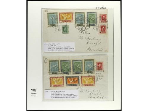 ✉ ESPAÑA. 1930. GOYA AÉREOS. Conjunto de 36 cartas, con dive