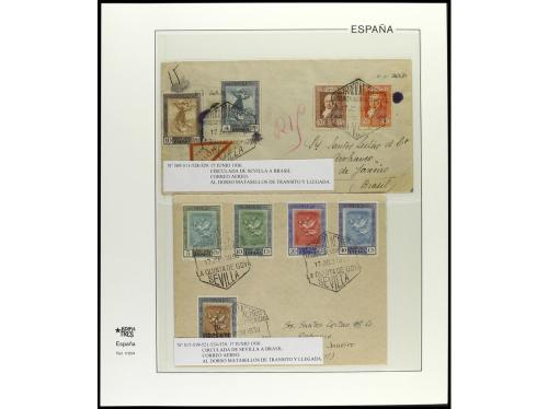 ✉ ESPAÑA. 1930. GOYA AÉREOS. Conjunto de 36 cartas, con dive