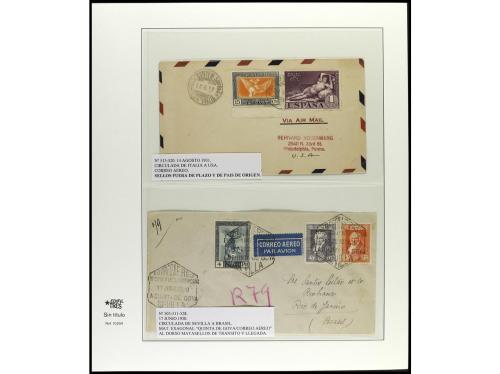 ✉ ESPAÑA. 1930. GOYA AÉREOS. Conjunto de 36 cartas, con dive