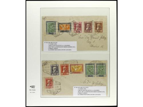 ✉ ESPAÑA. 1930. GOYA AÉREOS. Conjunto de 36 cartas, con dive