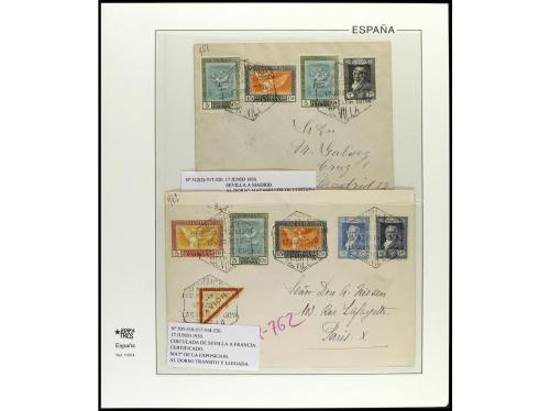✉ ESPAÑA. 1930. GOYA AÉREOS. Conjunto de 36 cartas, con dive