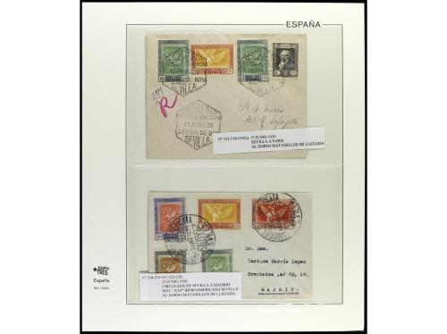 ✉ ESPAÑA. 1930. GOYA AÉREOS. Conjunto de 36 cartas, con dive
