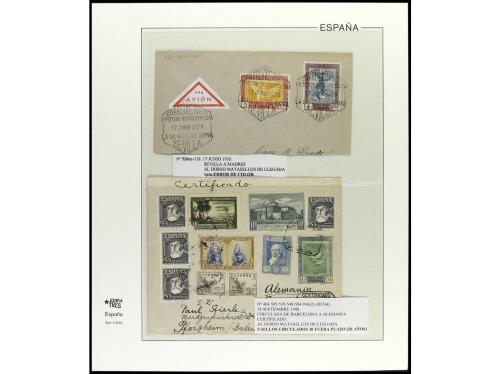 ✉ ESPAÑA. 1930. GOYA AÉREOS. Conjunto de 36 cartas, con dive