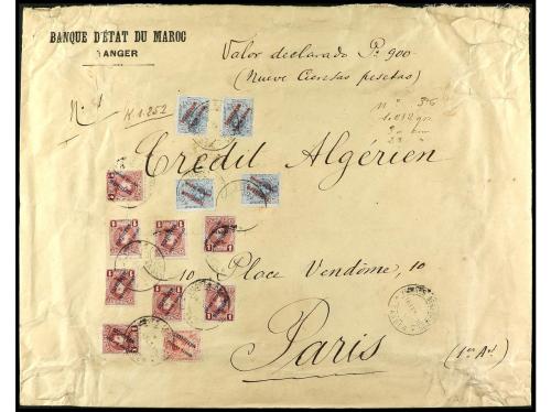 ✉ MARRUECOS. 1918-19. Conjunto de cinco sobres circulados po