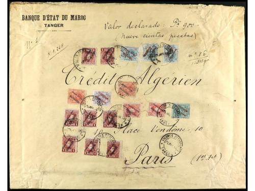 ✉ MARRUECOS. 1918-19. Conjunto de cinco sobres circulados po