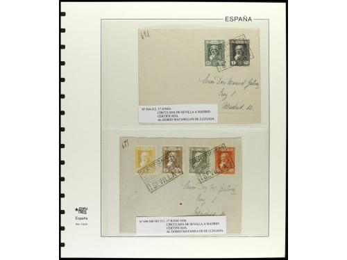 ✉ ESPAÑA. Ed. 499/516. 1930. GOYA CORREO. Conjunto de 36 car