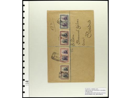 ✉ ESPAÑA. Ed. 402/13. 1928. TOLEDO a SANTIAGO. 4 sobres circ