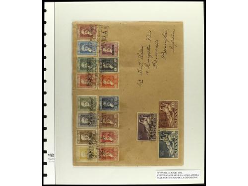 ✉ ESPAÑA. Ed. 499/516. 1930. 3 cartas con la serie completa,