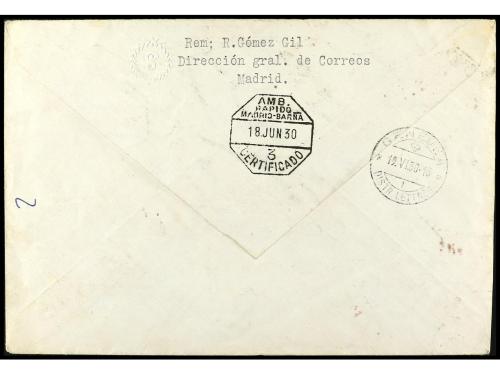 ✉ ESPAÑA. Ed. 517 y 519/24. 1930. SEVILLA a SUIZA. Precioso 