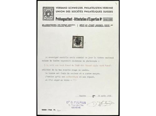 ° SUIZA. Yv. 3A, Zu. 6. 5 c. verde oscuro "águila grande". G