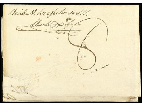 ✉ ESPAÑA: PREFILATELIA. 1830. BARCELONA a MADRID. Marca line