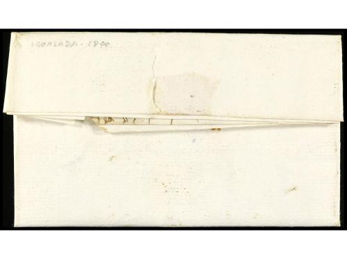 ✉ ESPAÑA: PREFILATELIA. 1800. IGUALADA a CALAF. Marca I/CATA