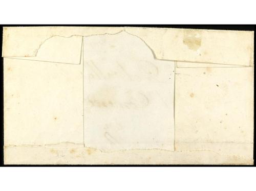 ✉ ESPAÑA. Ed. 57, 58. 1863. IRÚN a BAYONA. 2 cuartos azul s.