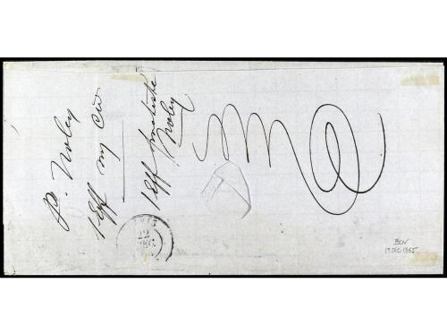 ✉ ESPAÑA. Ed. 76 (4). 1865. BARCELONA a PARÍS. 12 cuartos az