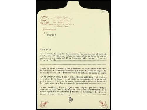 ✉ ESPAÑA. Ed. 98. 1869. VILLARREAL DE ZUMARRAGA a ESTELLA. 5