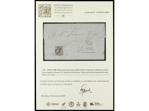 ✉ ESPAÑA. Ed. 98. 1869. VILLARREAL DE ZUMARRAGA a ESTELLA. 5