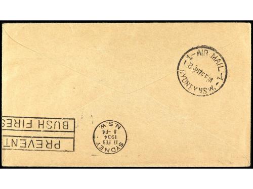 ✉ NUEVA ZELANDA. Yv. 5. 1934 (17 febrero). Primer Vuelo NUEV