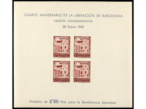 ** ESPAÑA: AYUNTAMIENTO DE BARCELONA. Ed. 47/8s. 2 HB sin de